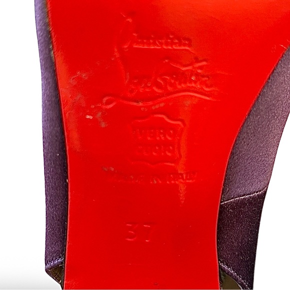 Louboutin Purple Slingback Heels Made in Italy EU 37 - Picture 10 of 10
